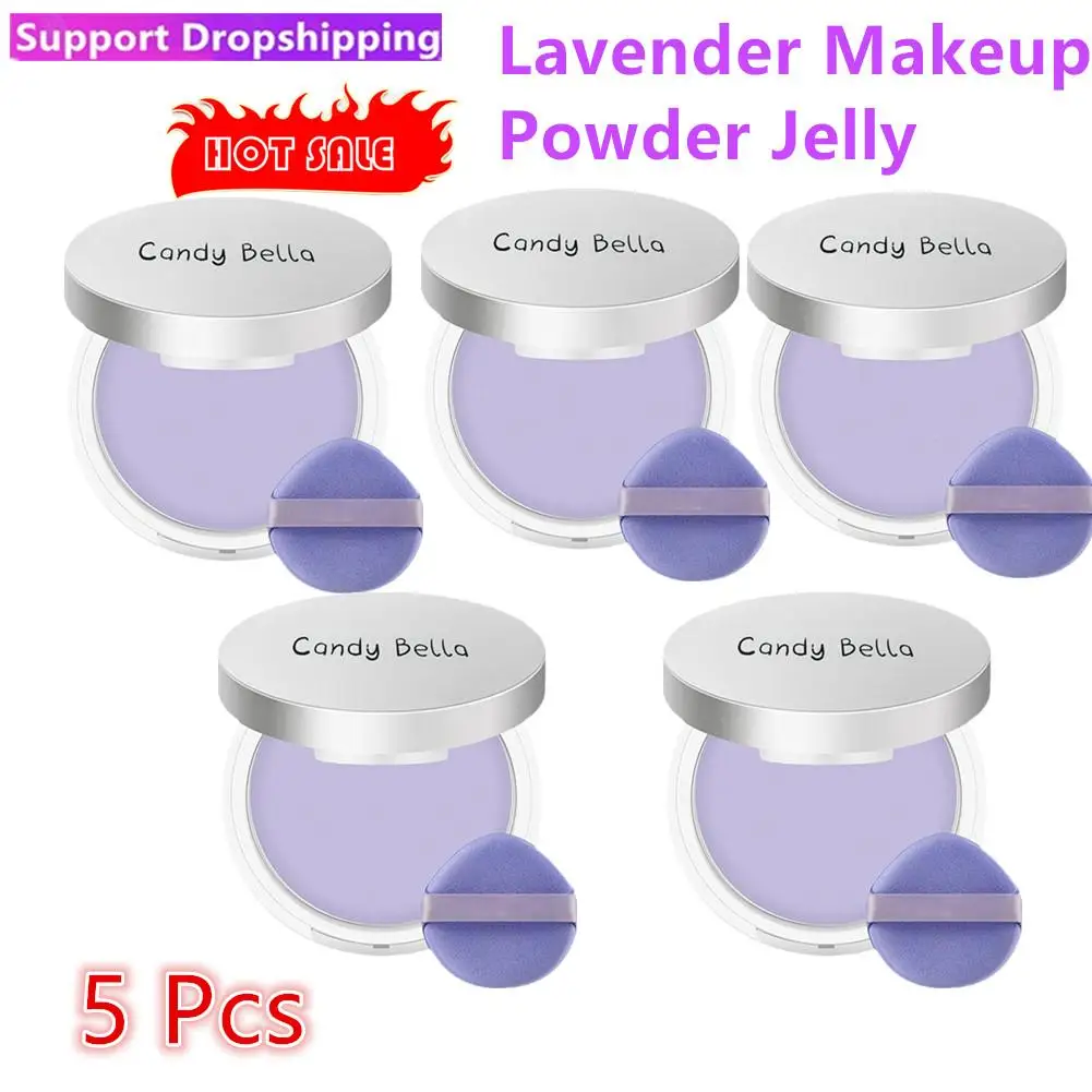 

5x Oil Control Face Pressed Powder Long Lasting Compact Powder With Mini Puff Nude Makeup Setting Powder