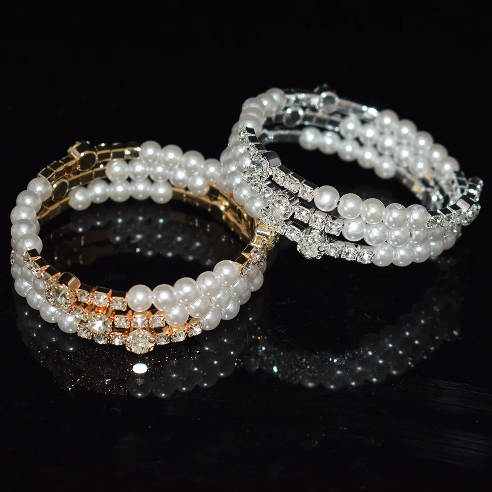 Multi Layer Imitation Pearl Bracelets Full Rhinestone Cubic Zirconia Hand Wrist Bracel Wedding Jewelry Wide Bridal Jewelry
Multi Layer Imitation Pearl Bracelets Full Rhinestone Cubic Zirconia Hand Wrist Bracel Wedding Jewelry Wide Bridal Jewelry