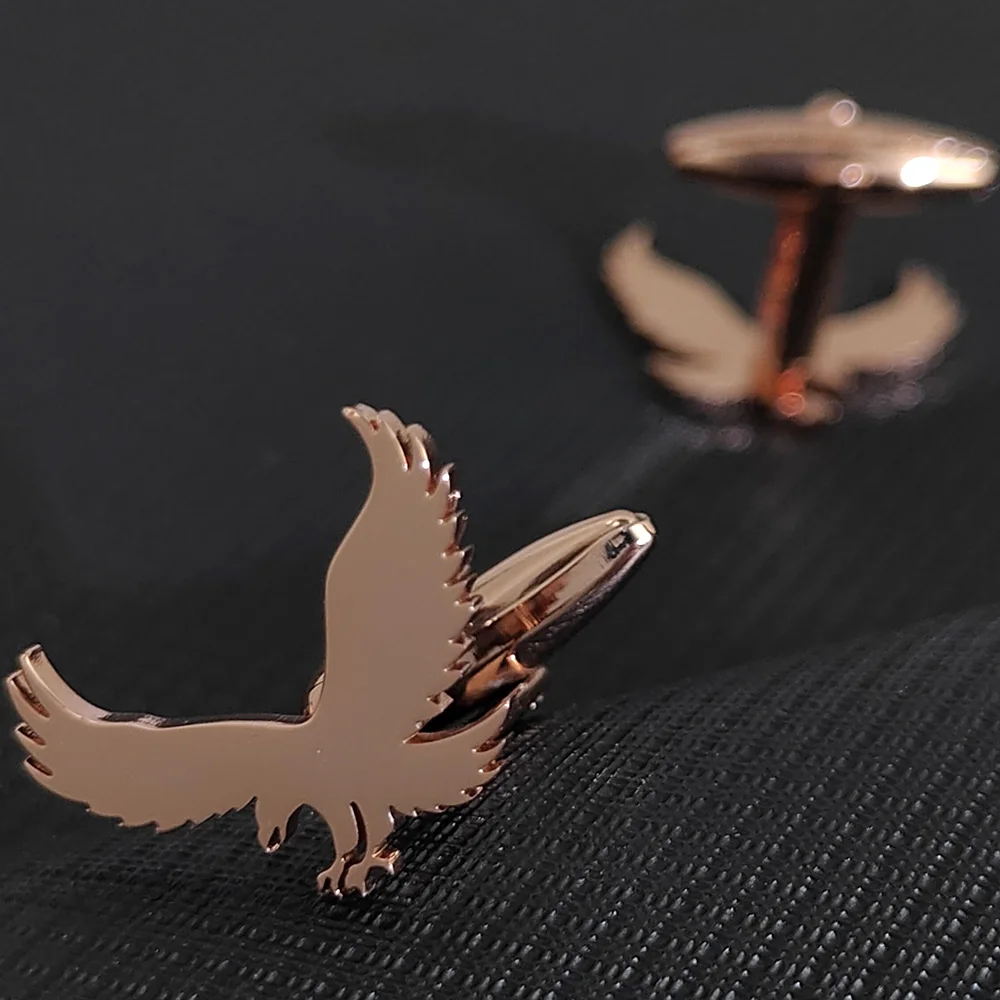 

European Eagle Cufflinks Fashion Men's Shirt Cuff-link Stainless Steel Exquisite Jewelry Accessories Men Festival Gift Wholesale