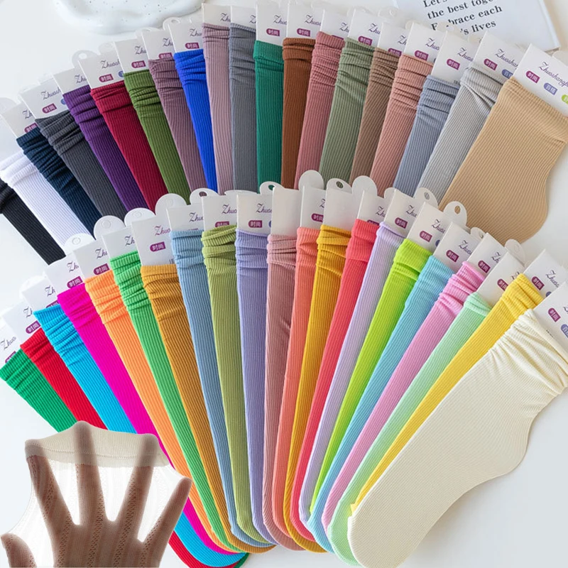 Summer Women Colorful Socks Velvet Loose Knitting Nylon Thin Spring Female Socks Tube Soft Breathable Long Stockings Solid Color
Summer Women Colorful Socks Velvet Loose Knitting Nylon Thin Spring Female Socks Tube Soft Breathable Long Stockings Solid Color