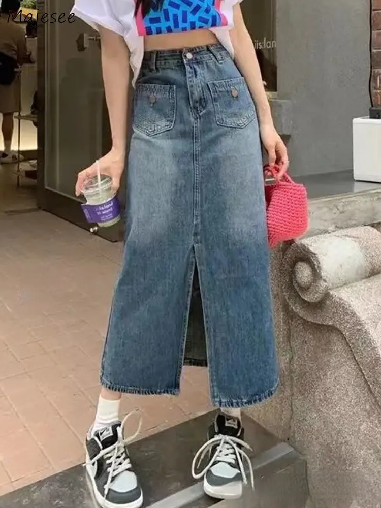 S-4XL Skirts Women Denim Slit Midi Vintage Loose Bleached All-match Korean Style Chic Spring Casual Hotsweet High Waist A-line
S-4XL Skirts Women Denim Slit Midi Vintage Loose Bleached All-match Korean Style Chic Spring Casual Hotsweet High Waist A-line