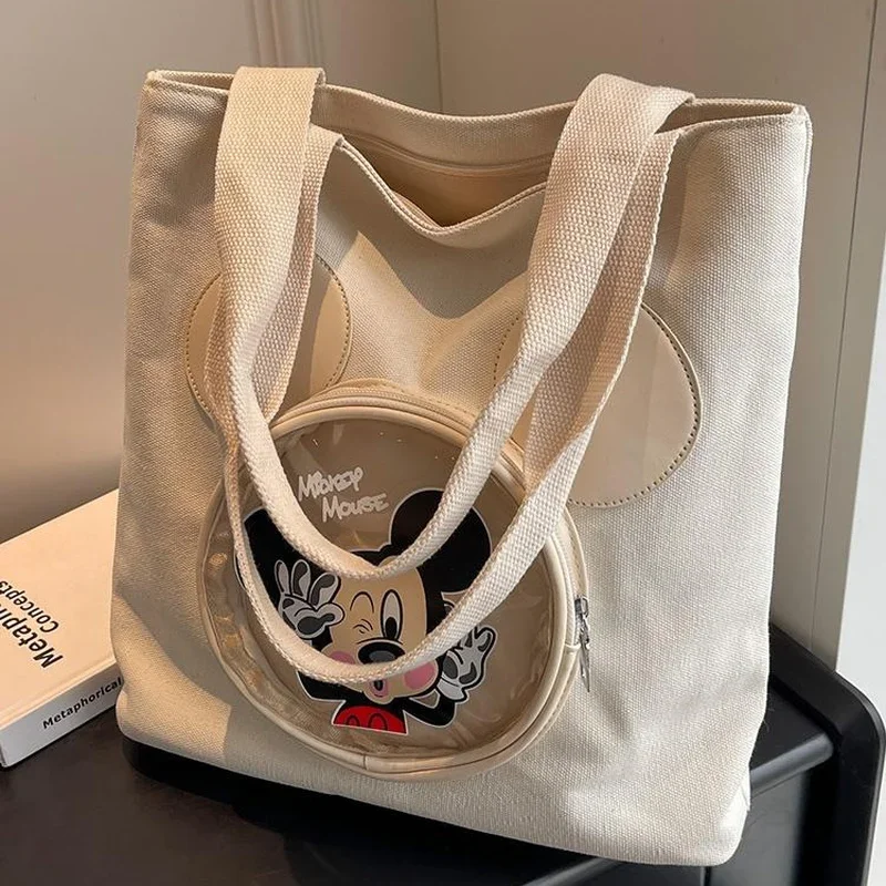 

Disney Mickey New Fashion Women's Bag Cartoon Versatile Commuter Shoulder Bag High Quality Fashion Large Capacity Casual Handbag