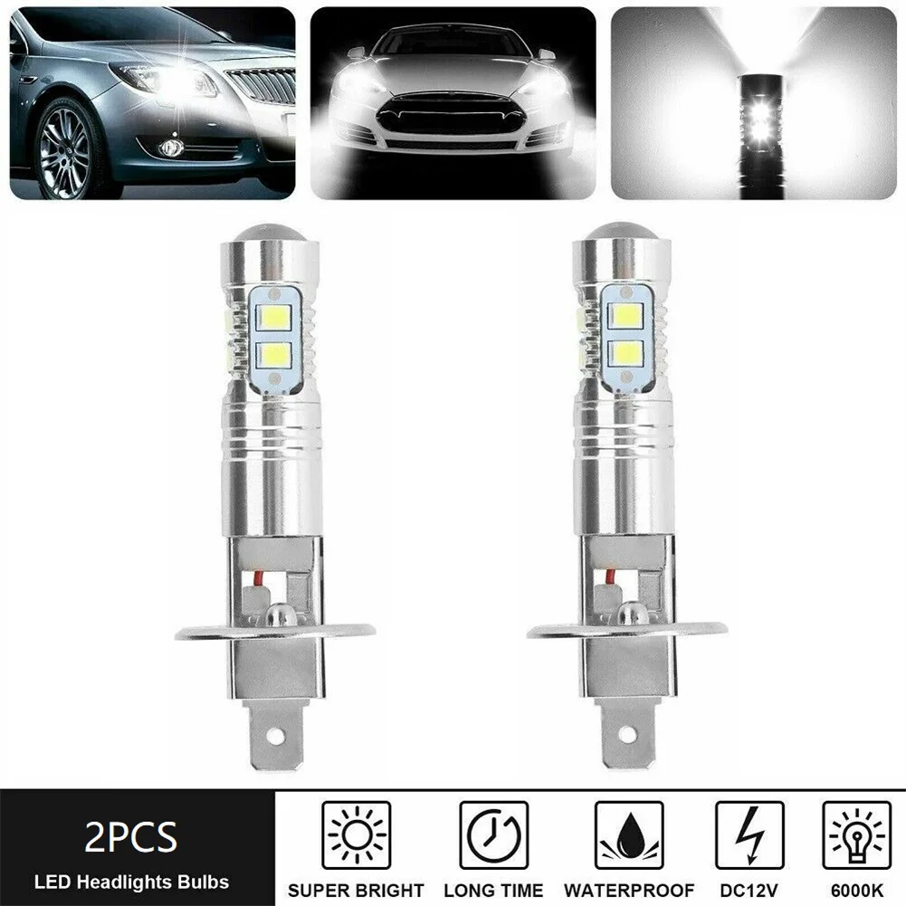 

2pc H1LED Car Lamp Fog Driving Light Bulb Headlight Daytime Running Light DRL Car Accessories White 6000K DC 12V LED Light Bulb