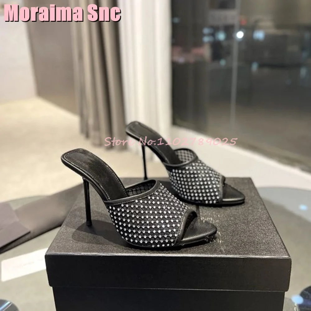 Rhinestone Peep Toe Mules Stiletto High Heel Clear PVC Pointed Toe Crystal Sexy Fashion Women Shoes Summer Slip On Outdoor 2024
Rhinestone Peep Toe Mules Stiletto High Heel Clear PVC Pointed Toe Crystal Sexy Fashion Women Shoes Summer Slip On Outdoor 2024