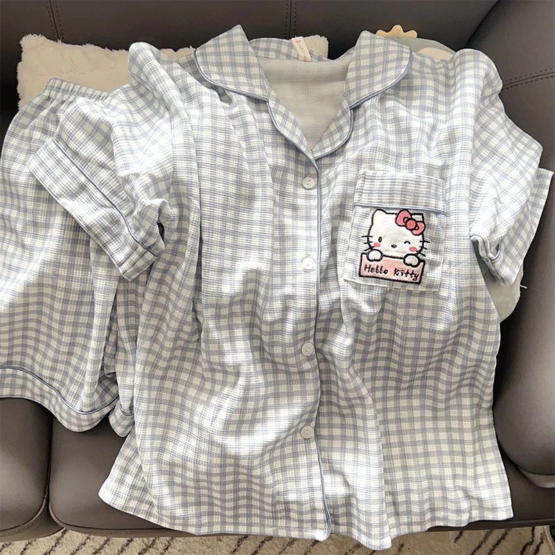 Sanrio Kawaii Anime Hello Kitty Summertime Pajama Set Cute Sweet Cartoon Short-Sleeved Shorts Lovely Loungewear Gifts for Girls
Sanrio Kawaii Anime Hello Kitty Summertime Pajama Set Cute Sweet Cartoon Short-Sleeved Shorts Lovely Loungewear Gifts for Girls