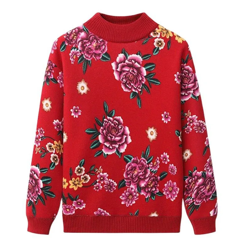 Middle-Aged And Ederly Women's Knitwear Tops Autumn Winter Thickened Plus Velvet Warm Bottomed Shirt Knitted Sweater Pullover
Middle-Aged And Ederly Women's Knitwear Tops Autumn Winter Thickened Plus Velvet Warm Bottomed Shirt Knitted Sweater Pullover