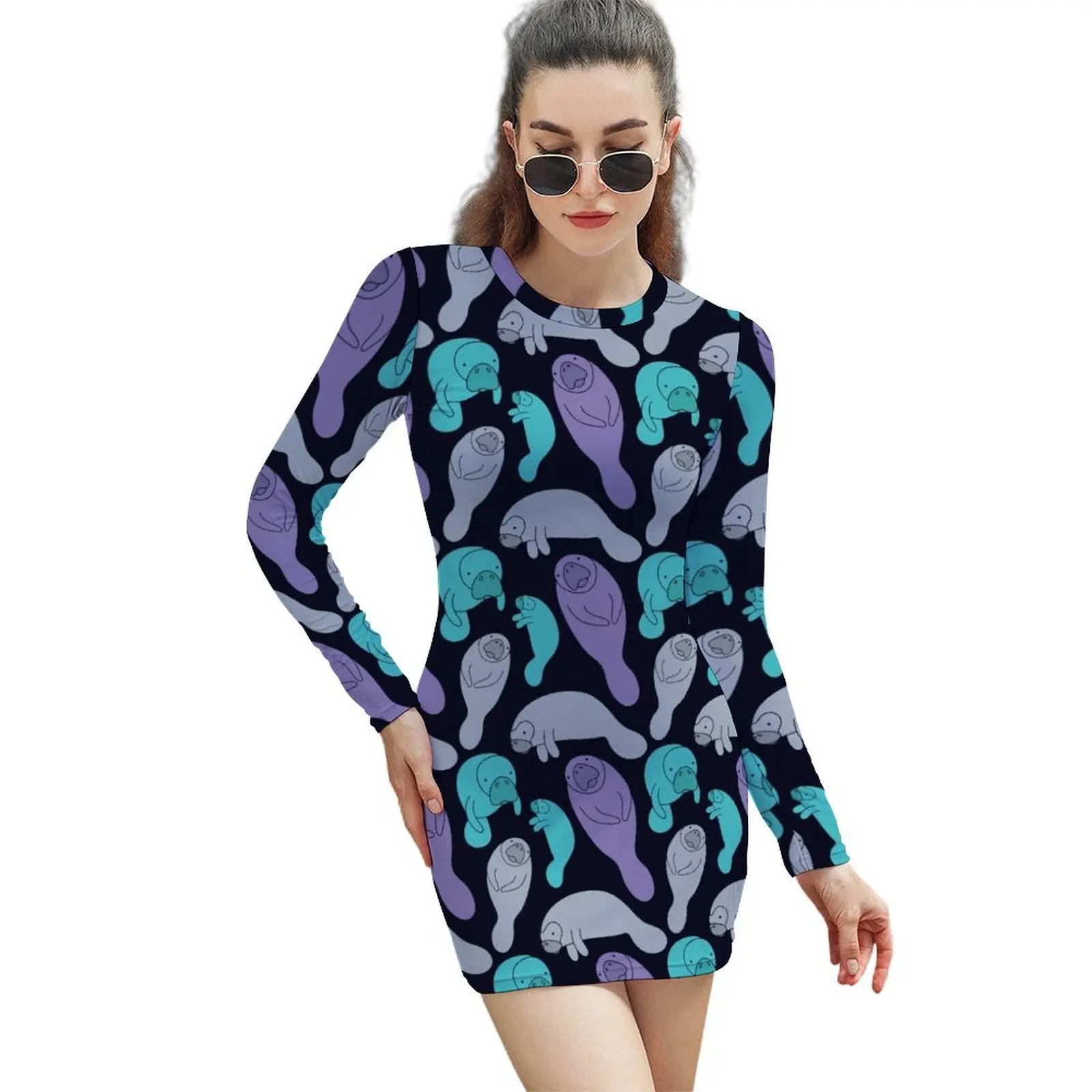 Manatee Pattern Long-Sleeved Sheath Dress elegant chic wedding evening dresses Party dresses for women dresses summer
Manatee Pattern Long-Sleeved Sheath Dress elegant chic wedding evening dresses Party dresses for women dresses summer
