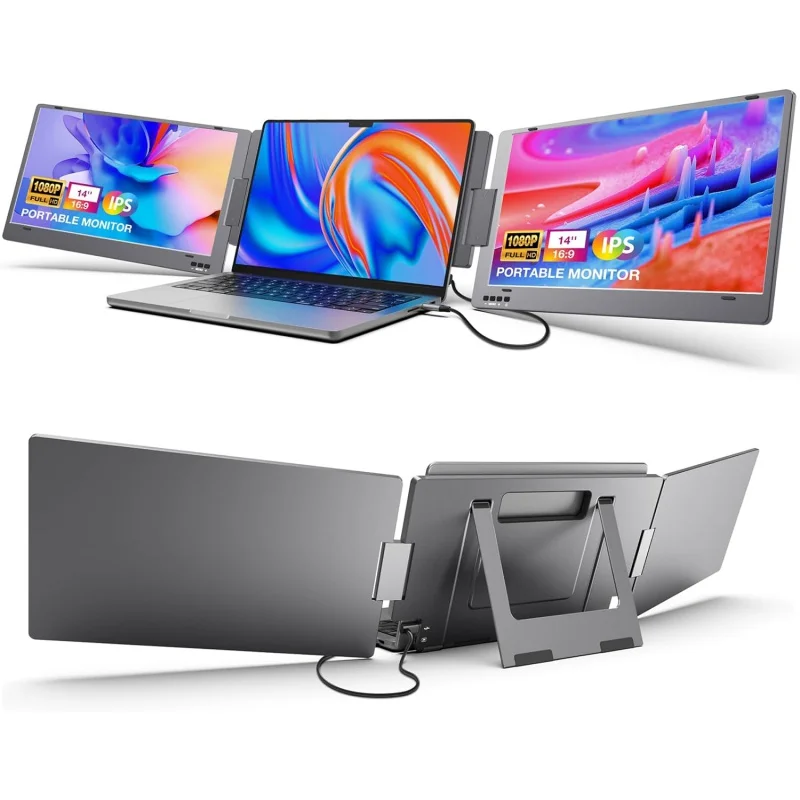 Kyy laptop screen extender, 14 ''FHD 1080p USB-C portable monitor, IPS computer display, dual monitor for triple screen, monitor
Kyy laptop screen extender, 14 ''FHD 1080p USB-C portable monitor, IPS computer display, dual monitor for triple screen, monitor