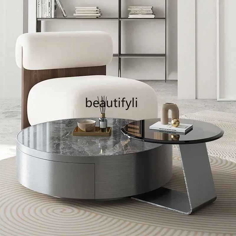 Italian Style Simple High-Grade Small Apartment round Stone Plate Coffee Table Stainless Steel Silent Style Glass Side Table
Italian Style Simple High-Grade Small Apartment round Stone Plate Coffee Table Stainless Steel Silent Style Glass Side Table