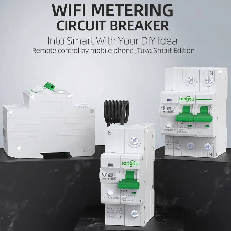 Tuya WiFi Circuit Breaker With Metering power monitor 1P 2P Smart Automatic Switch smart Interruptor Reclosing Switches
Tuya WiFi Circuit Breaker With Metering power monitor 1P 2P Smart Automatic Switch smart Interruptor Reclosing Switches