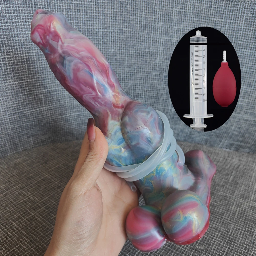 

FAAK Limited Edition Dog Knot Squirting Penis Diy Colorful Silicone Ejaculation Dildo Only 1 pcs For Each Color Sex Toys Shop