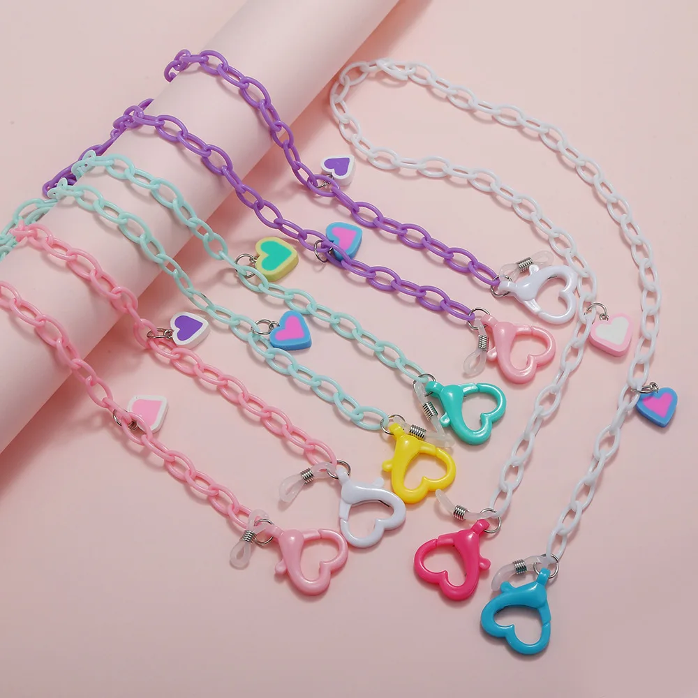 

Love Soft Pottery Children Glasses Chain Mask Rope Chain Adults and Children Hanging Neck Double Buckle Mask Anti-lost Rope