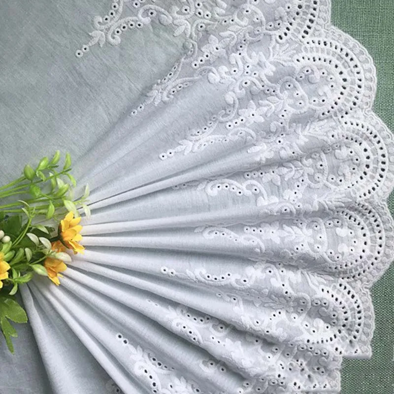

20Yards Embroidery White Flower Lace Fabric Trim Ribbon Applique DIY Sewing Collar Guipure Wedding Cloth Decor New