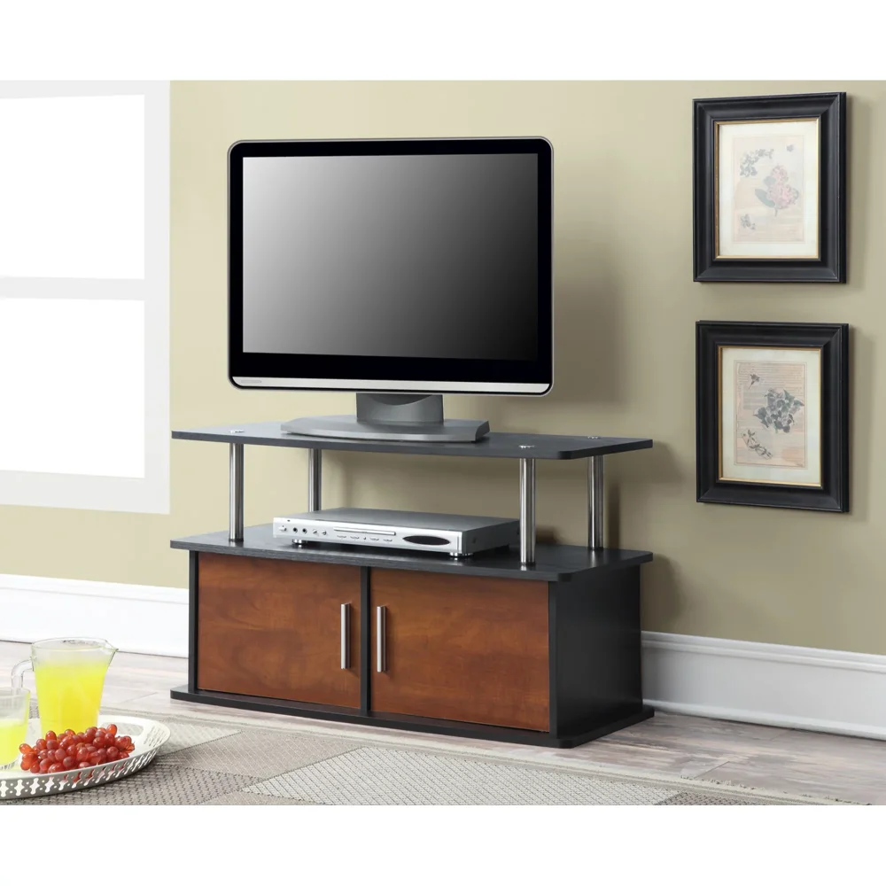 

Convenience Concepts 151165CH Deluxe 2 Door TV Stand with Cabinets - Cherry