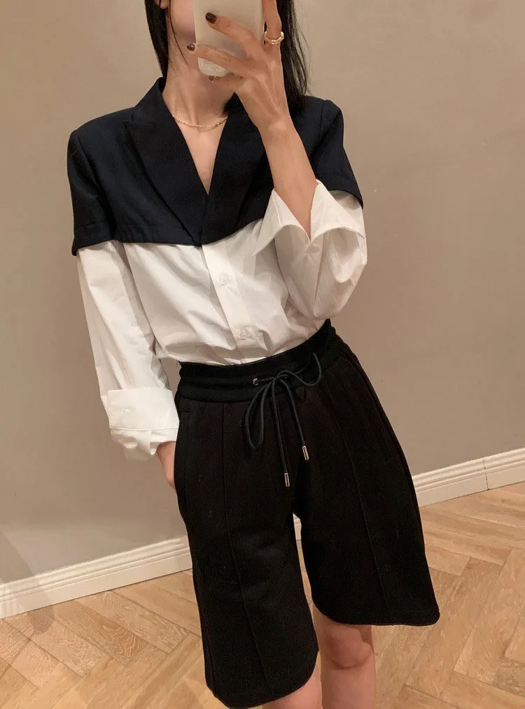 XS-6XL New 2022 Men Women Clothing Fashion Suit Collar Black And White Color Contrast Shirt Lovers Plus Size Singer Costumes 
XS-6XL New 2022 Men Women Clothing Fashion Suit Collar Black And White Color Contrast Shirt Lovers Plus Size Singer Costumes