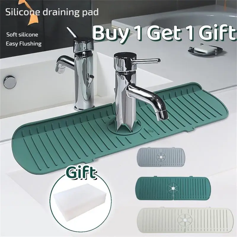 

Kitchen Faucet Splash Pad Silicone Sink Faucet Splash Guard Mat Sponge Drain Rack Countertop Protector for Bath Kitchen Gadgets