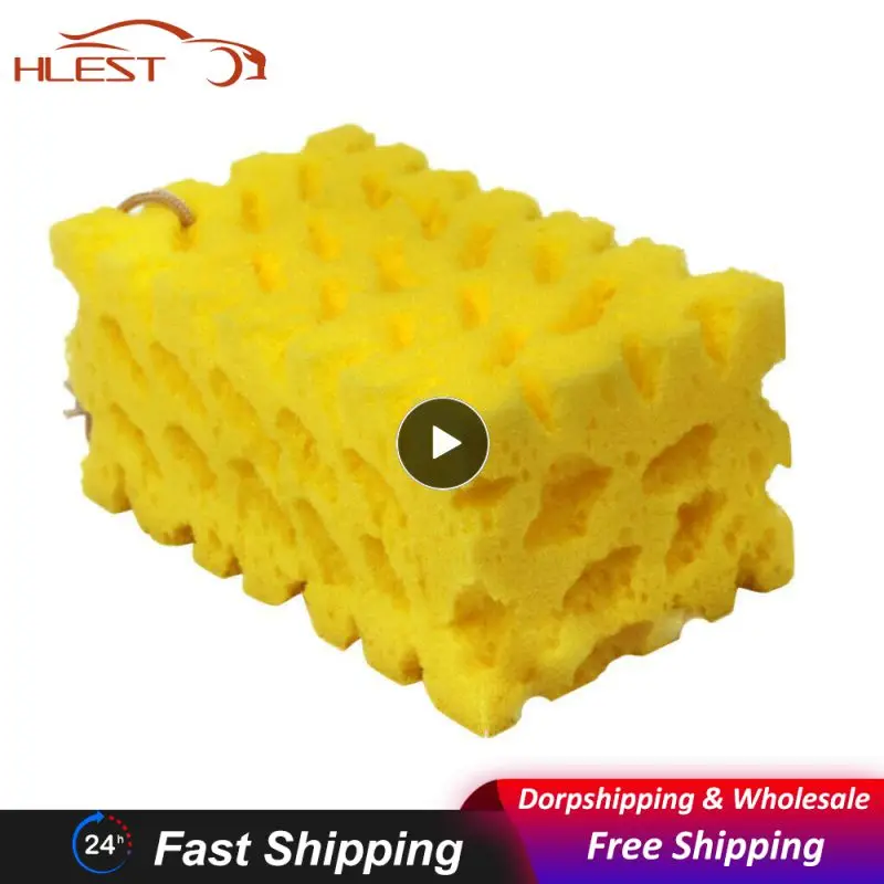 

Car Wash Sponge Extra Large Cleaning Honeycomb Coral Car Yellow Thick Sponge Block Car Supplies Auto Wash Tools Absorbent Sale