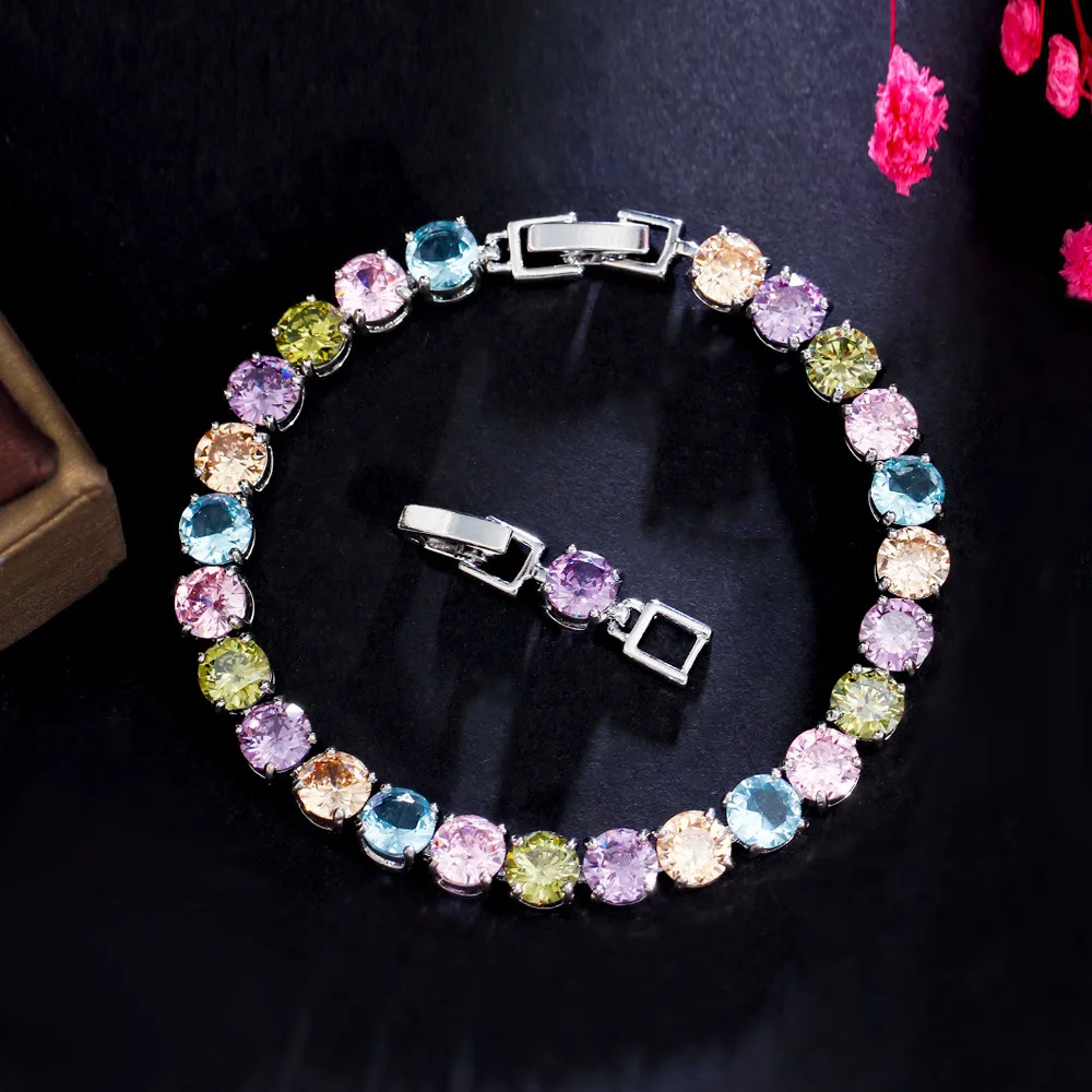 Women's Gift Rainbow Zircon Handicraft S925 Sterling Silver Zircon Bracelet Silver Jewelry Necklace
Women's Gift Rainbow Zircon Handicraft S925 Sterling Silver Zircon Bracelet Silver Jewelry Necklace