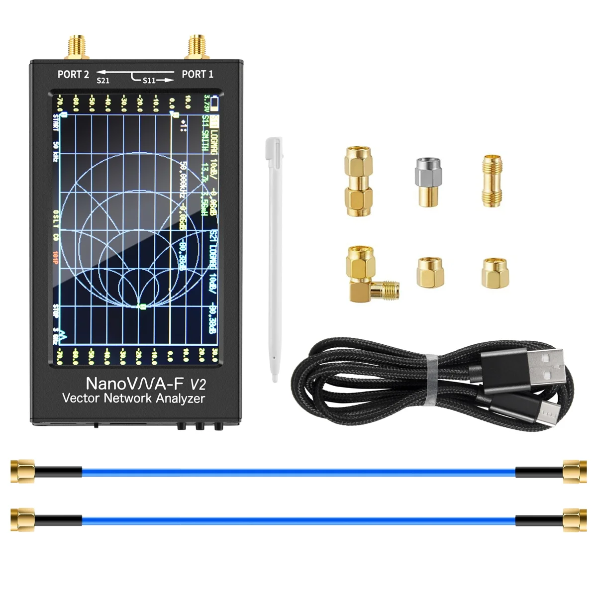 

Векторный анализатор сети NanoVNA-F V2, 50 кгц-3 ГГц, анализатор антенны HF, VHF, UHF, VNA, 4,3 дюйма, 5000 мАч