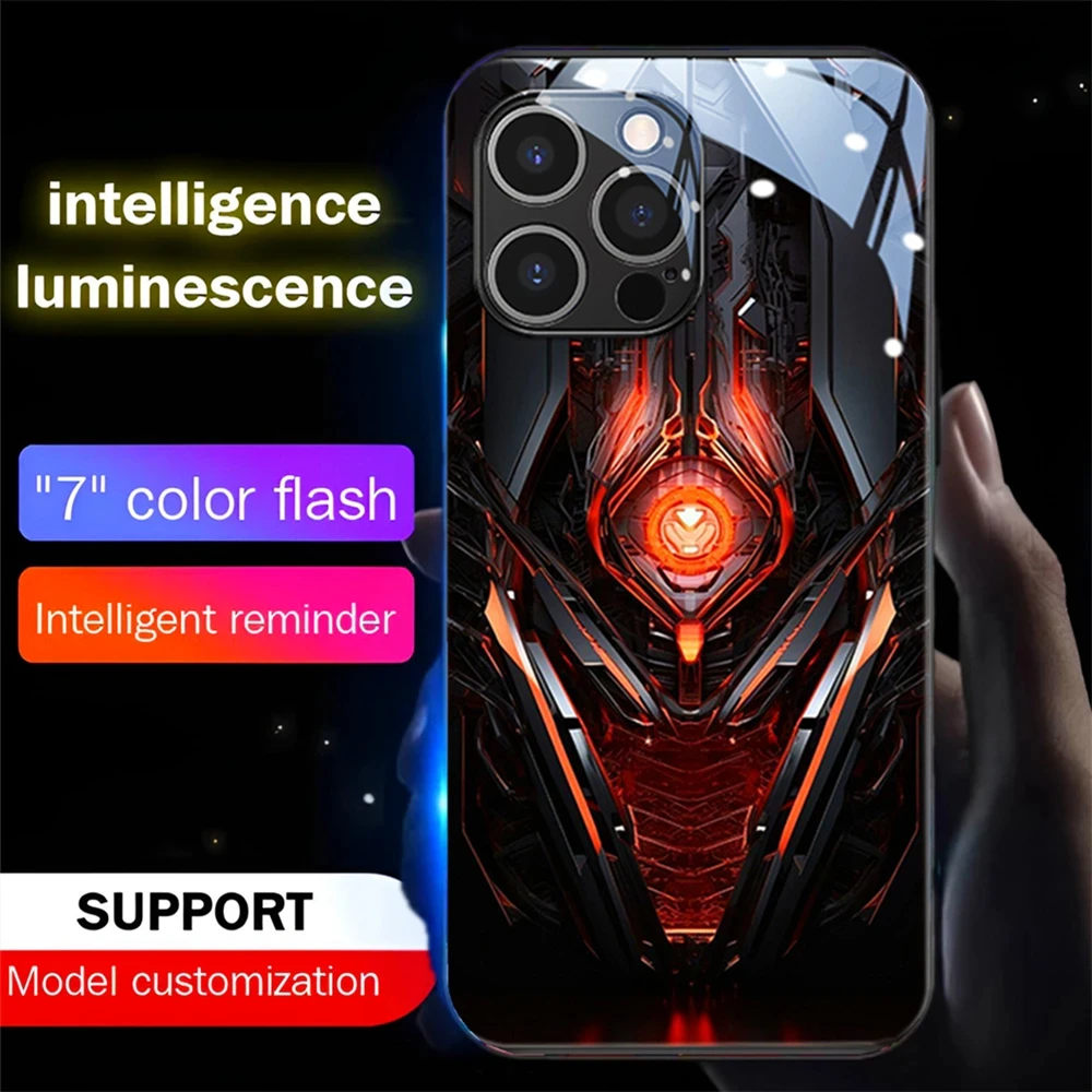 

Mechanical Flames Luminous Glass LED Call Light Up Flash Phone For VIVO IQOO 12 11 10 9 8 Pro X100 X90 X80 X70 X60 X50 Pro Plus