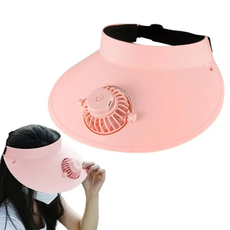

Шляпа от солнца с вентилятором и широкими полями для девочек, регулируемая эластичная дышащая Солнцезащитная шляпа со встроенным USB-зарядным вентилятором