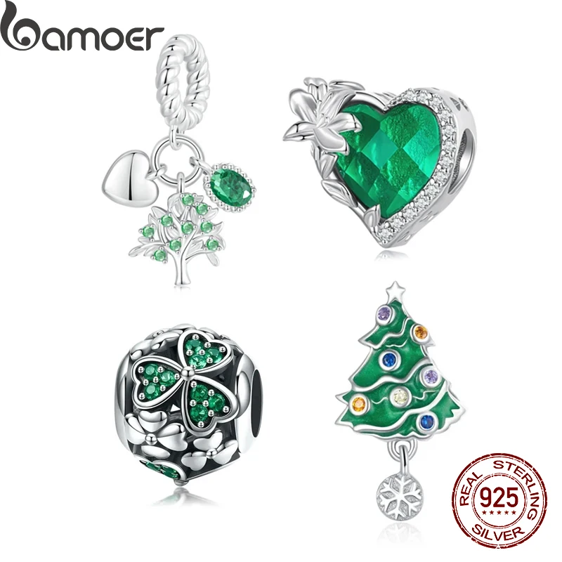 Bamoer 925 Sterling Silver Christma Tree Charms Beads Green Zircon Pendant For Women Fit Original DIY Bracelet Necklace Jewelry
Bamoer 925 Sterling Silver Christma Tree Charms Beads Green Zircon Pendant For Women Fit Original DIY Bracelet Necklace Jewelry