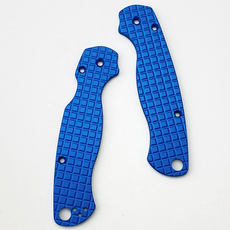 

1 Pair Blue Aluminum Alloy Knife Handle Scales for Spyderco C81 Para 2 Folding Knives DIY Patch Accessories