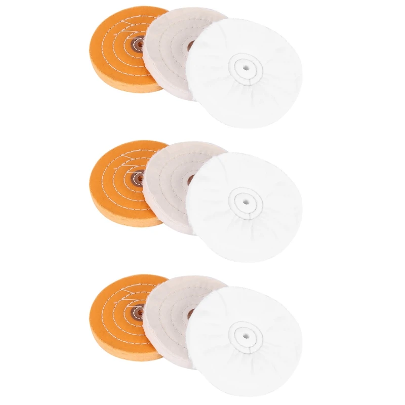 9-Piece 6-Inch Mirror Polishing Wheel Set Cotton Wheel For Bench Grinder Tools With 1/2 Inch Arbor Hole
9-Piece 6-Inch Mirror Polishing Wheel Set Cotton Wheel For Bench Grinder Tools With 1/2 Inch Arbor Hole