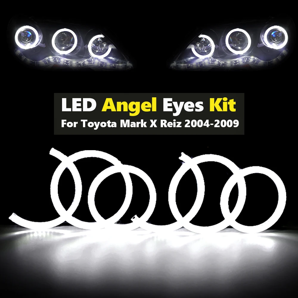 

For Toyota Mark X Mark-X REIZ 2004-2009 Led Angel Eyes Kit Halo Rings Daytime Light DRL Cotton Lamps