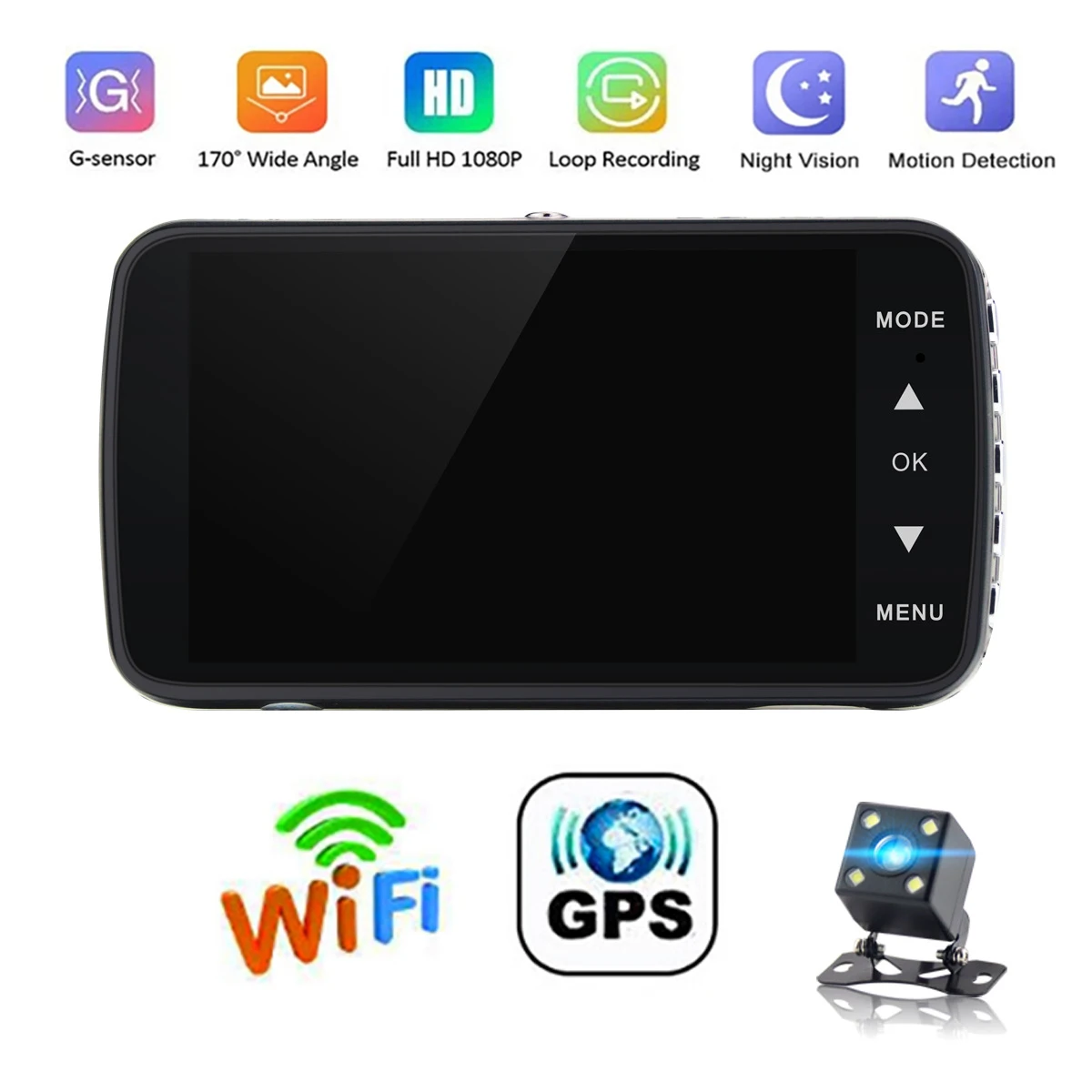 Car DVR Dash Cam 4.0" Full HD 1080P WiFi Rear View Camera Vehicle Mirror Video Recorder Monitor Black Box Dashcam GPS Tracke
Car DVR Dash Cam 4.0" Full HD 1080P WiFi Rear View Camera Vehicle Mirror Video Recorder Monitor Black Box Dashcam GPS Tracke