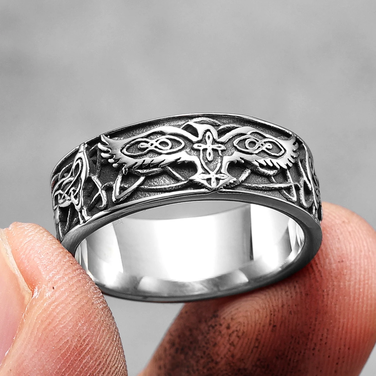 

Phoenix Totem Ring 316L Stainless Steel Men Auspicious Rings Trendy for Biker Male Friend Jewelry Creative Gift Dropshipping