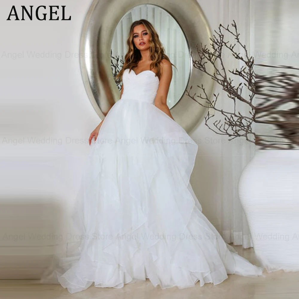 ANGEL Beach Strapless Wedding Dresses For Women Princess A-line Sleeveless Boho Bride Party Tulle Backless Vestidos De Novia
ANGEL Beach Strapless Wedding Dresses For Women Princess A-line Sleeveless Boho Bride Party Tulle Backless Vestidos De Novia