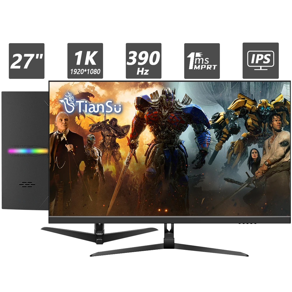 

TIANSU 27 Inch Monitor 390Hz 1K Gaming Monitor HDMI 27" Computer Gamer Screen for PC Display IPS DP 1920*1080 Full HD Monitor