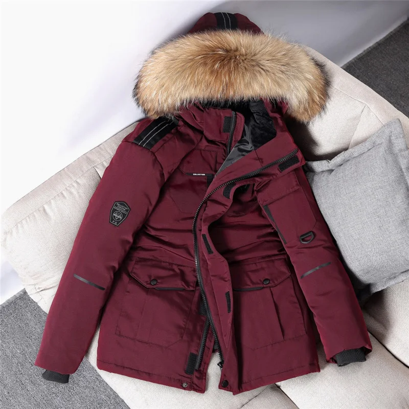 

Winter Coat Men Windbreaker Fur Hooded Thicken Jacket Men's Streetwear Hiphop Military Trench Coats Long Parka jaqueta masculina