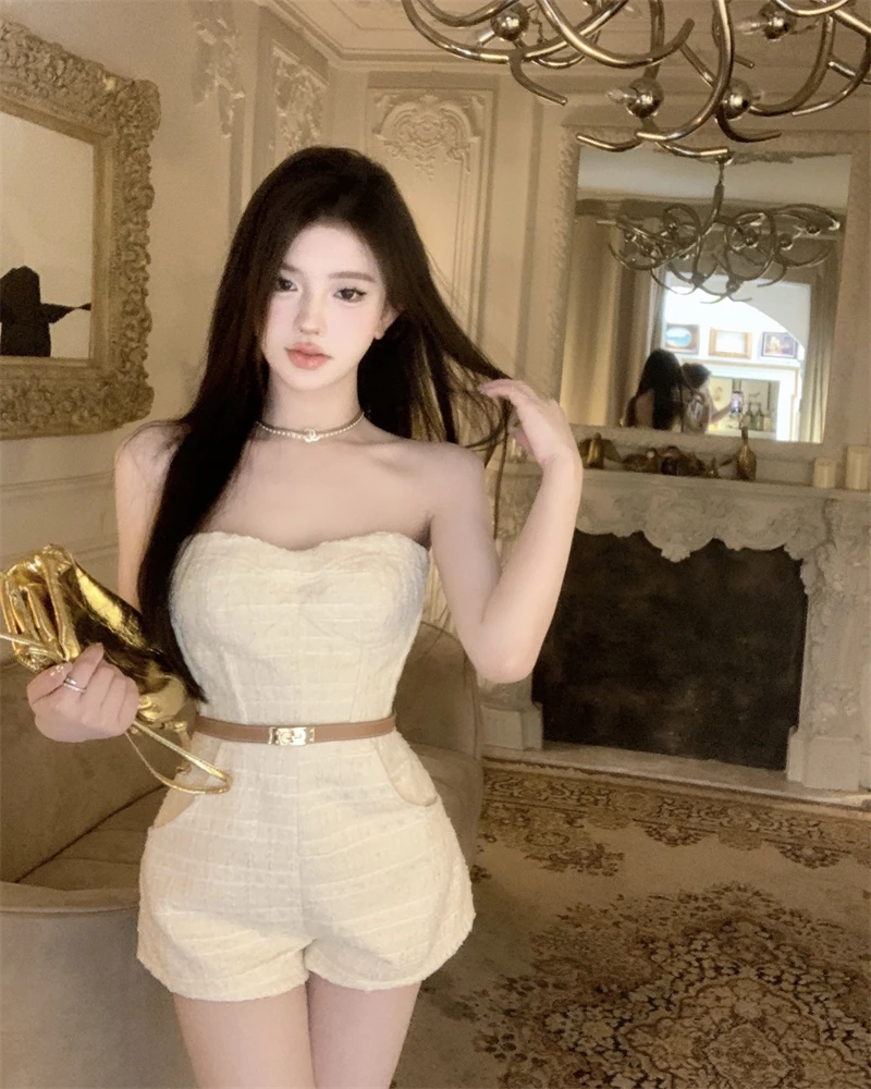 Tweed Sexy Jumpsuit Women Strapless Outfits Elegant Romper Shorts Jumpsuit Bodycon Playsuit One Piece Summer Overalls for Women
Tweed Sexy Jumpsuit Women Strapless Outfits Elegant Romper Shorts Jumpsuit Bodycon Playsuit One Piece Summer Overalls for Women