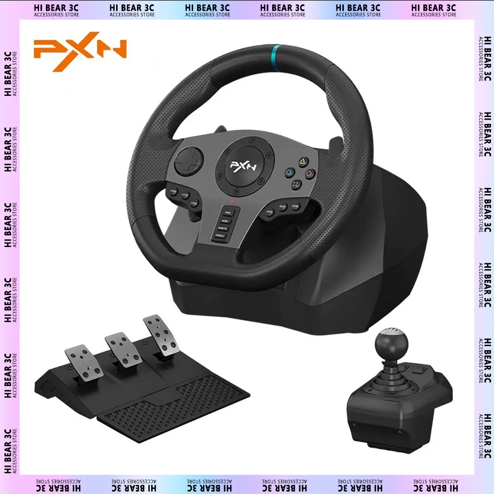 

Игровое гоночное колесо PXN V9, игровое гоночное колесо Simracing для PS4/PS3/Xbox One/ПК Windows/Nintendo Switch/Xbox Series S/X 270 °/900 °