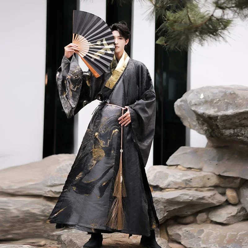 Chinese Ming Dynasty Robe National Hanfu Black Gold Ancient China Costume Hanfu Men Clothing Traditional Robe Stage Cosplay
Chinese Ming Dynasty Robe National Hanfu Black Gold Ancient China Costume Hanfu Men Clothing Traditional Robe Stage Cosplay