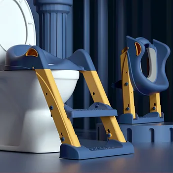 휴대용 접이식 어린이 변기 변기 시트, 아기 변기, WC 소변기, 남아용 조절 가능한 단계 사다리, 어린이 훈련 변기 상품 이미지