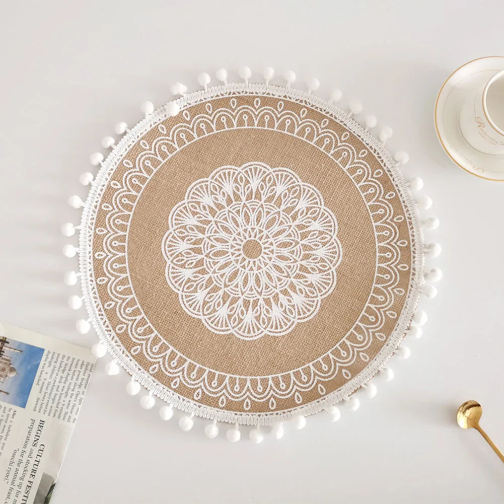 Mat Set Lace Placemat Japanese Style Natural Jute Placemat Table Mat Woven Tableware Mat Lace Placemat Set Dry
Mat Set Lace Placemat Japanese Style Natural Jute Placemat Table Mat Woven Tableware Mat Lace Placemat Set Dry