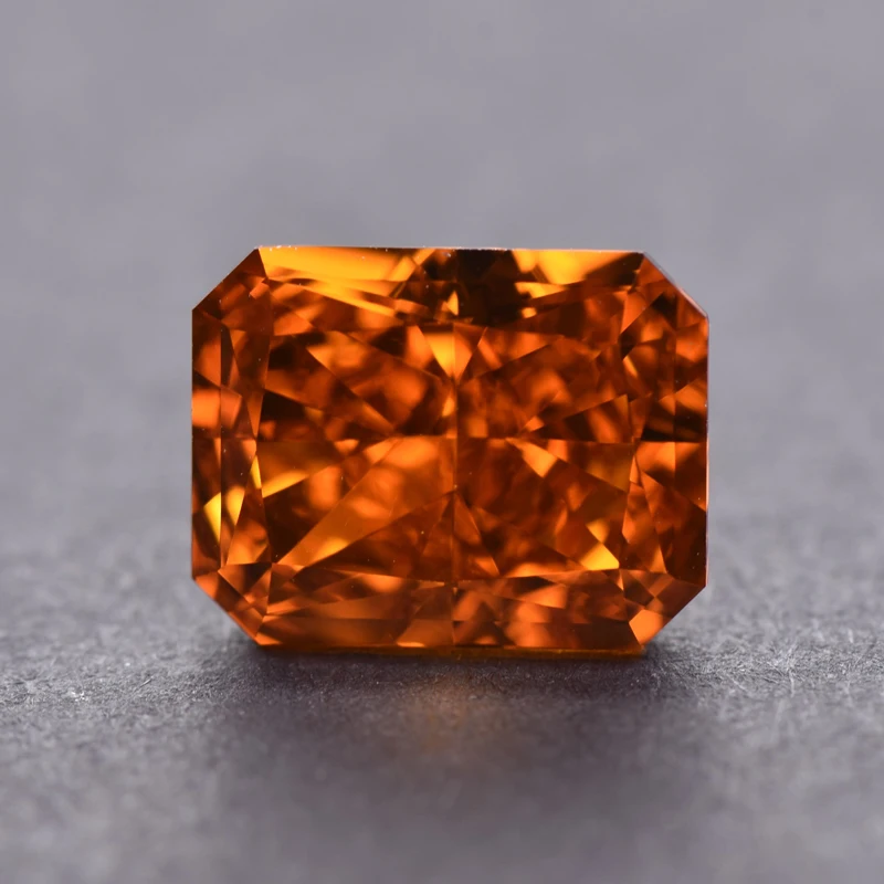 

Cubic Zirconia Radiant Shape Dark Orange Color 4k Crushed Ice Cut Charm Beads for DIY Jewelry Making Necklace Rings Materials