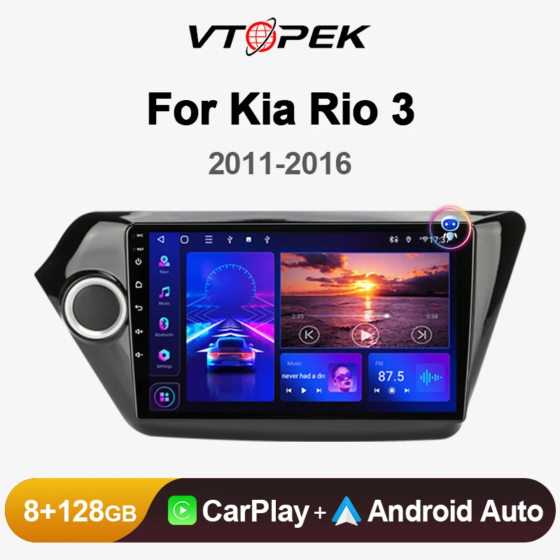 

Vtopek 9" 4G Carplay DSP 2din Android 11.0 Car Radio Multimedia Video Player Navigation GPS For KIA RIO 3 2011-2016 K2 Head Unit