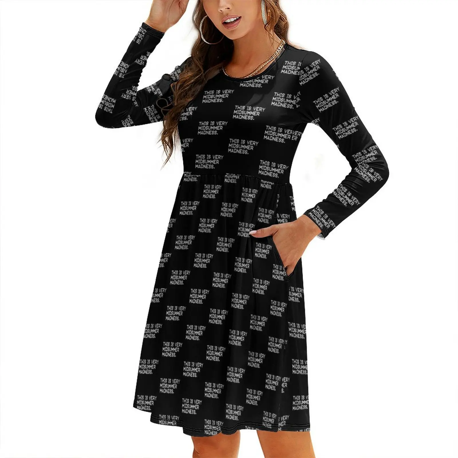 This is very midsummer madness (white) Round Neck Baggy Dress evening dresses ladies Women's clothing
This is very midsummer madness (white) Round Neck Baggy Dress evening dresses ladies Women's clothing