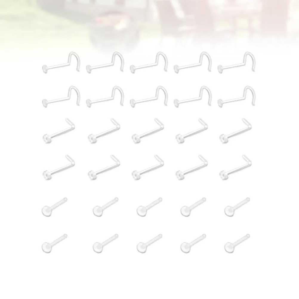 60pcs Medical Invisible Nose Nail Nose Ring Clear Transparent Nose Ring Stud (S Shape, Bent Shape and Straight Shape for Each
60pcs Medical Invisible Nose Nail Nose Ring Clear Transparent Nose Ring Stud (S Shape, Bent Shape and Straight Shape for Each