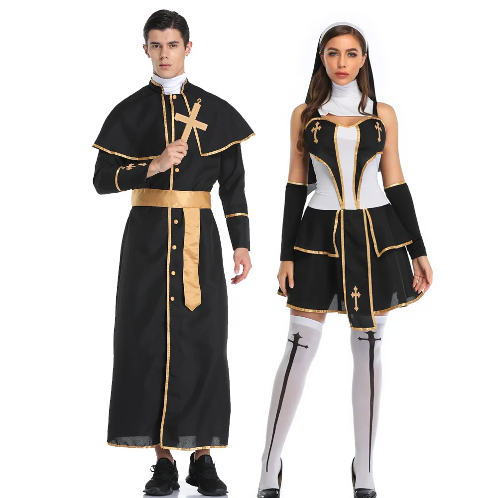 Adult Priest Costume Men Women Erotic Nun Role Play Sexy Priests Uniform Fancy Halloween Party Dress
Adult Priest Costume Men Women Erotic Nun Role Play Sexy Priests Uniform Fancy Halloween Party Dress