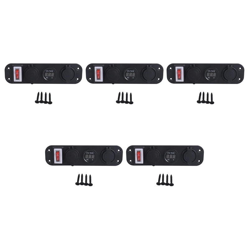 5X 4 In 1 Dual QC3.0 Power Charger C-Igarette Lighter Socket Digital Voltmeter With Rocker Switch
5X 4 In 1 Dual QC3.0 Power Charger C-Igarette Lighter Socket Digital Voltmeter With Rocker Switch