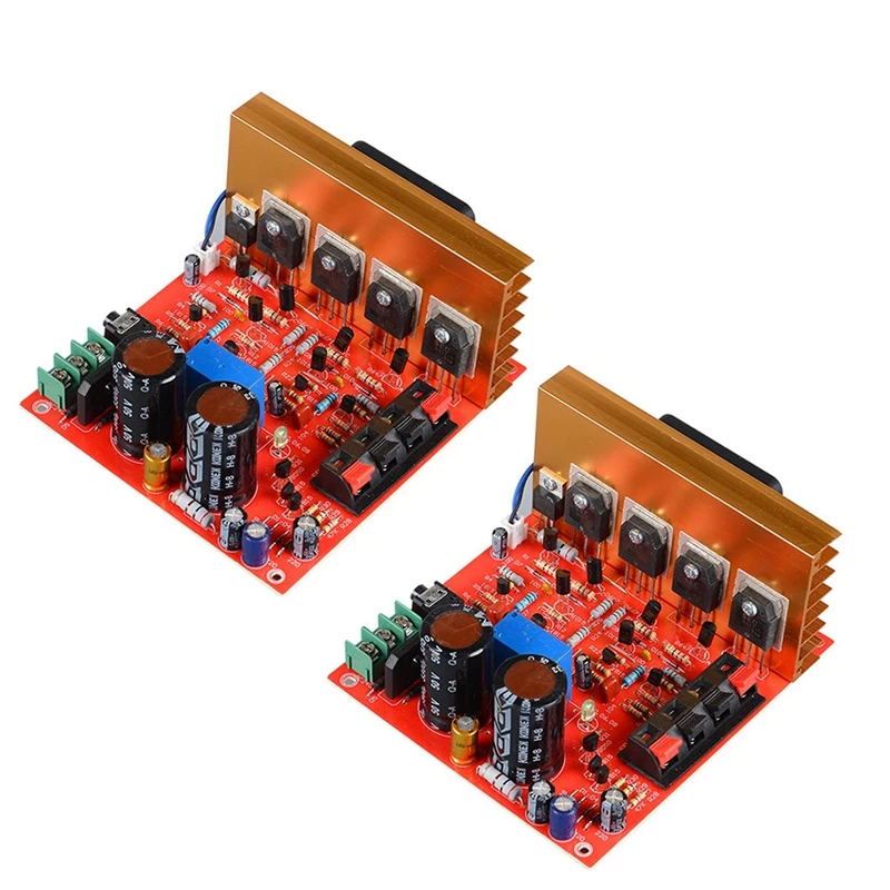 

2Pcs Speaker Amplifier Sound Preamplifier Power Amplifier Audio Board 180W+180W 2.0 Channel FET Dual AC18V-26V With Fan