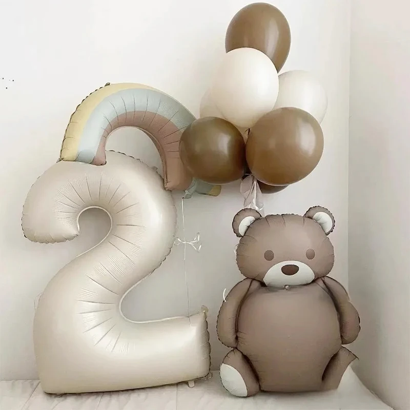 10pcs Cream Number Bear Rainbow Foil Balloons Happy Birthday Party Decorations Kids Girl Boy 1 2 3 4 5 6 7 8 9 Year Old Supplies
10pcs Cream Number Bear Rainbow Foil Balloons Happy Birthday Party Decorations Kids Girl Boy 1 2 3 4 5 6 7 8 9 Year Old Supplies