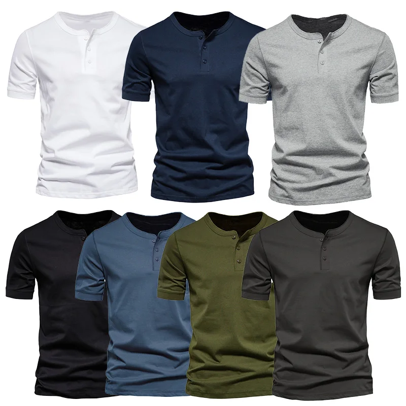 Men's Breathable O-Neck Heavy Cotton T-Shirts Mens Short Sleeve Tee Henley Collar T Shirt Summer Men's Top
Men's Breathable O-Neck Heavy Cotton T-Shirts Mens Short Sleeve Tee Henley Collar T Shirt Summer Men's Top
