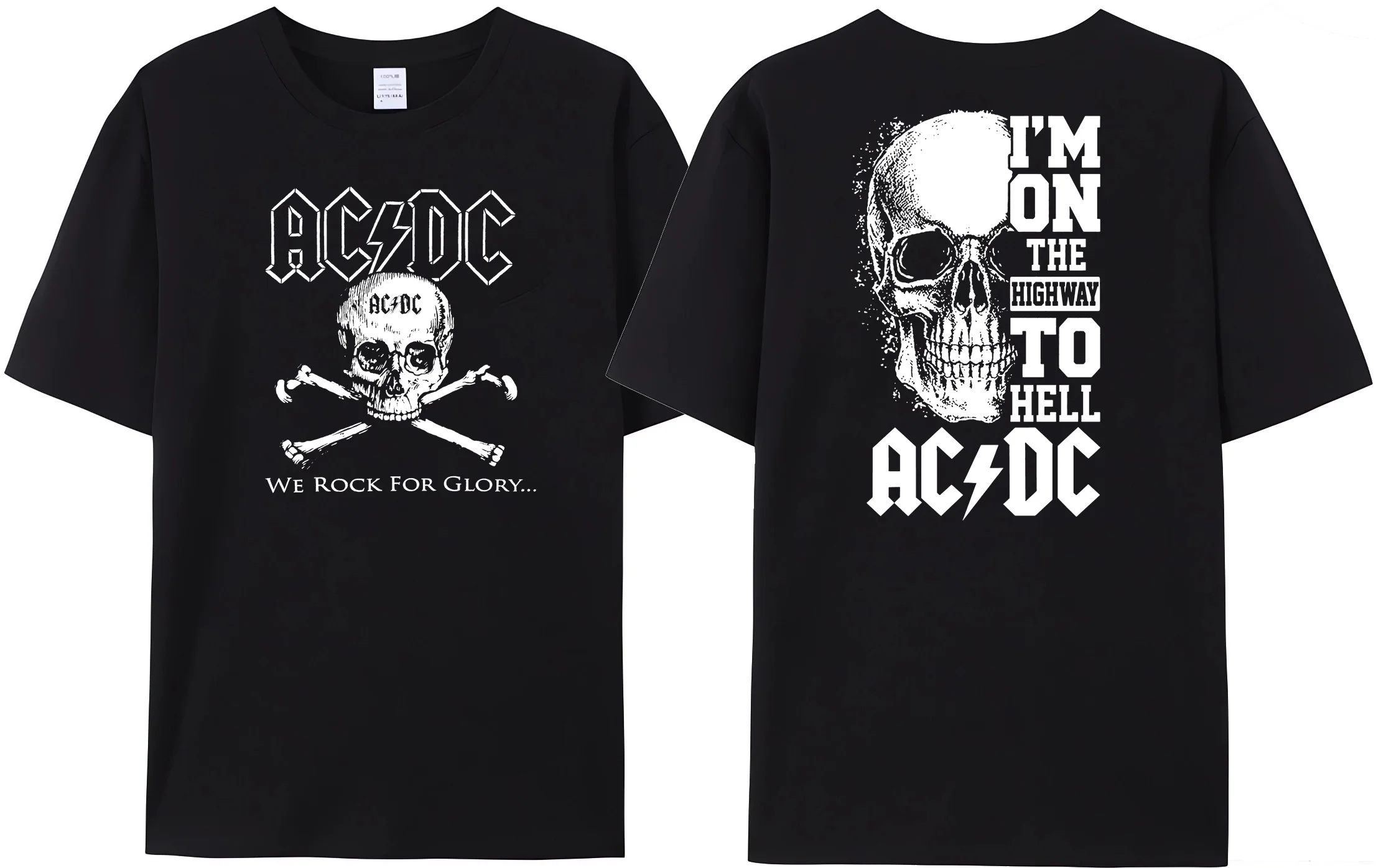 Retro men's AC-DC printed black shirt women's comfortable casual street popular pure cotton Hell's Bell T-shirt
Retro men's AC-DC printed black shirt women's comfortable casual street popular pure cotton Hell's Bell T-shirt