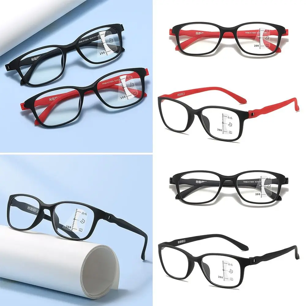 

Multifocal Anti-Blue Light Reading Glasses Blue Ray Blocking Eye Protection Hyperopia Glasses TR90 Ultralight Square Eyeglasses